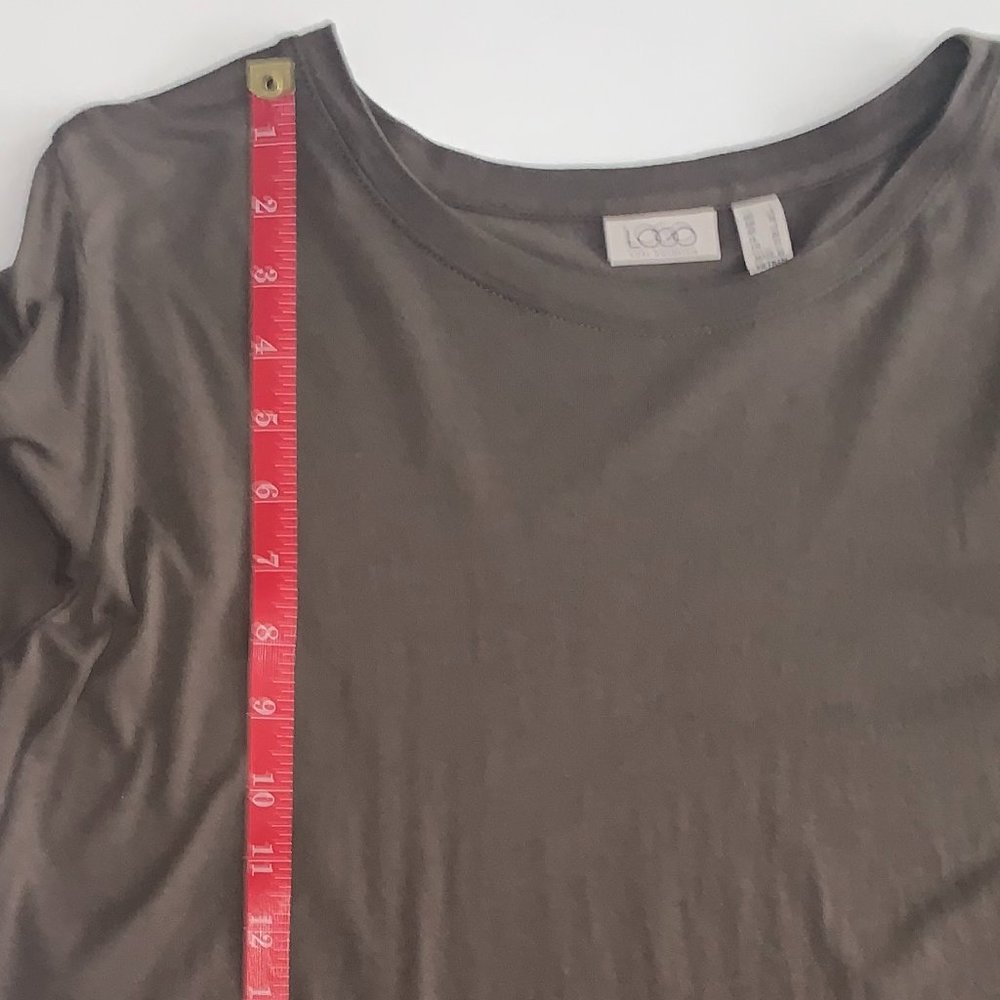 NWOT Logo Lori Goldstein Long Sleeve Dark Camo Green (Almost Brown) Shirt Sz Lg - Picture 8 of 13